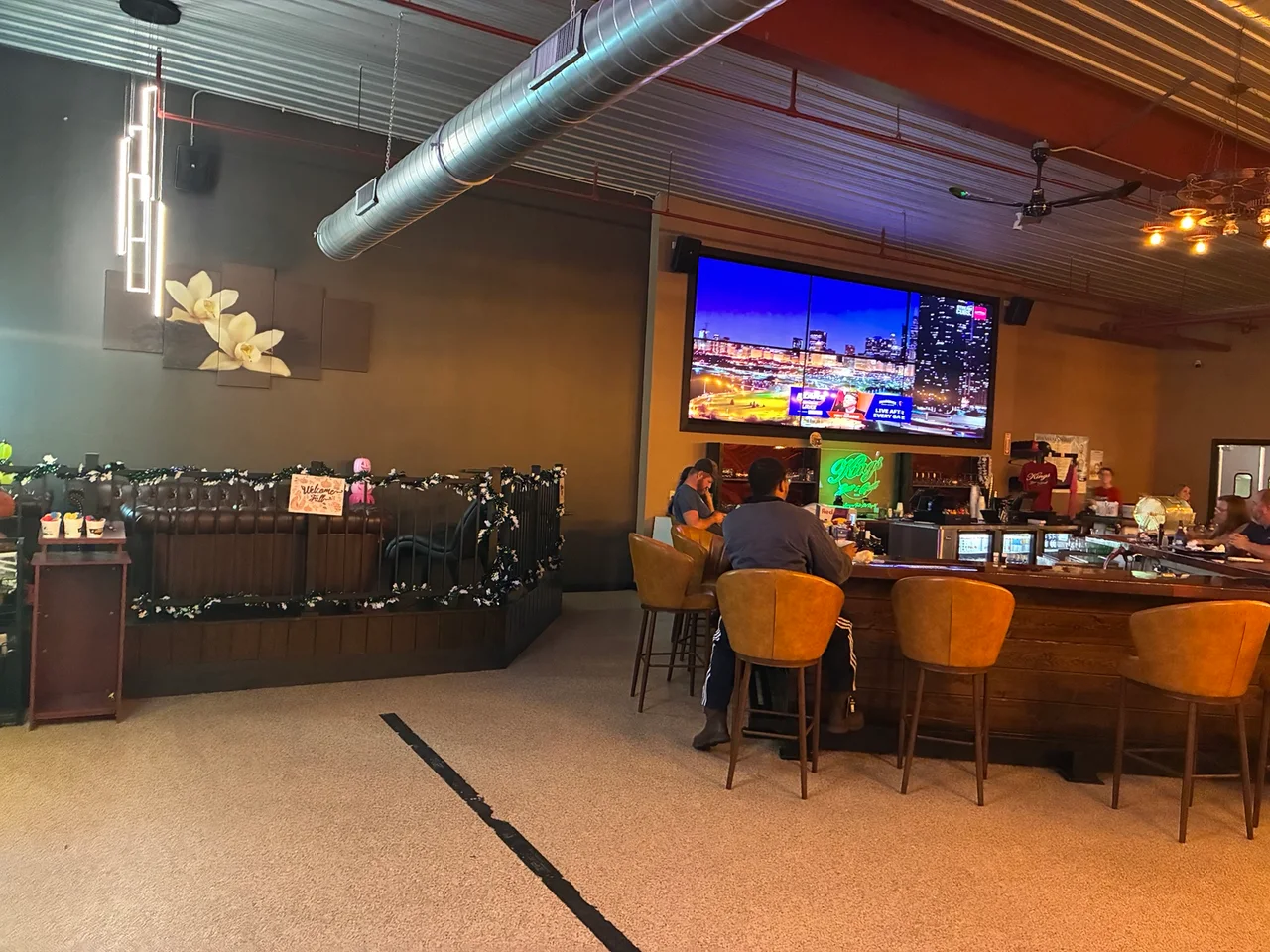 Megatron and the customer seating at the Kings bar
